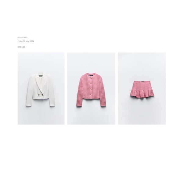 NEW WITH TAGS! Zara Pink Tweed Skort Size: Small - Picture 6 of 6